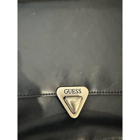 Vintage Rare Blue Leather Guess Purse Small‎ Crossbody Purse Handbag Hobo Hippie - Picture 2 of 8